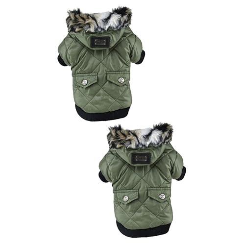 Yardwe 2St Partykleidung für Haustiere Thermoweste Hundemantel Dog Raincoat Hunde Mantel Kleider Winterkleidung für Haustiere Hundekleidung Haustier Hund Baumwollmantel Wintermantel von Yardwe