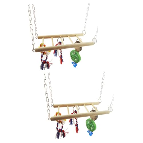 Yardwe 2St Spielzeug für Hamster Vogel kletterleiter Hängebrücke für Kleintiere Hamster brücke Hamster Spielzeug Spielzeuge Schaukeln Papageienholz Hamster Kletterschaukel Haustier von Yardwe