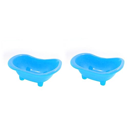 Yardwe 2st Badewanne Für Haustiere Hamsterbadewanne Kleintierbadebecken Hamster Badewanne Blue von Yardwe