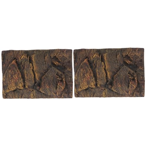 Yardwe 2st Dekoplatte Für Schildkrötenbecken Unterwasserhintergrunddekorationen Mariposas Decorativas para Pared Sonnenplattform Spinnenholz Amphibien-Merch Klammern Wüste Zubehör 3D Pu von Yardwe