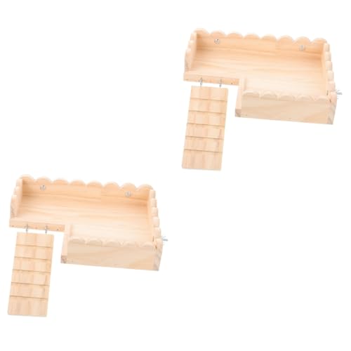 Yardwe 2st Hamster-Spielzeug Serviertablett Aus Holz Holztabletts Vogelstangen Käfig Spielzeug Kauspielzeug Hamster Holzplattform Hamsterspielzeug Meerschweinchen Grundkäfig Hölzern von Yardwe