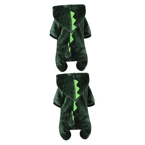 Yardwe 2st Hunde-Outfit Winterkleidung Für Hunde Warm Haustier Hundekostüme Drachenhundekostüm Fleecejacke -hoodie Kostüm Für Hunde Kuhkostüm Kostüm Heimtierbedarf Halloween Dackel von Yardwe