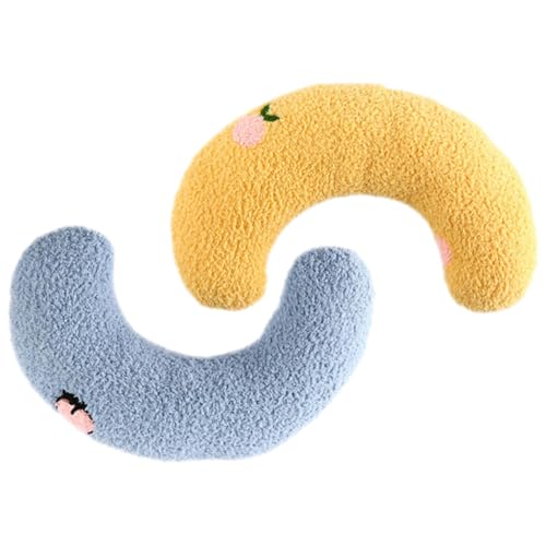 Yardwe 2st Katzenmöbel Kätzchen-nackenkissen U-förmiges Katzenkissen Schläfer Beruhigendes Kissen Für Hunde Nachttisch Katzenkissen Plüsch Katzen-Donut-Bett Katze Nackenkissen Polyester von Yardwe