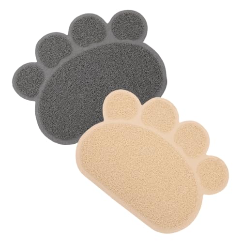 Yardwe 2st Katzenstreu Matte Fußmatten Für Katzen Hundegeschirr Matten Futtermatten Für Katzen Hundenapf Tischset Katzenfuttermatte Streuverfolgungsmatte wasserdichte Katzenstreumatte PVC von Yardwe