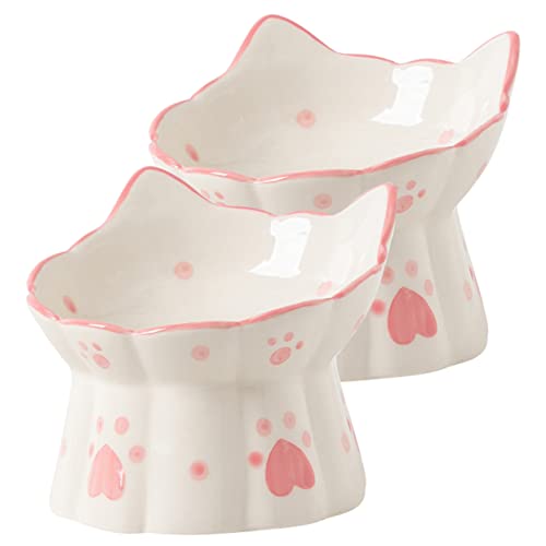 Yardwe 2St Keramiknapf für Haustiere pet Feeder pet Water Bowl Katze erhöhter Napf erhöhter Futternapf Hundenäpfe Katzennäpfe Welpennapf Katzennapf für Futter der Hund Hundenapf Geschirr von Yardwe