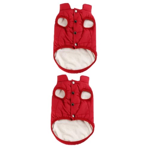 Yardwe 2st Kleine Hundekleidung Für Den Winter Mantel Hund Winter Comdum Der Hund Kleidung Kleidung Baumwollkleidung Hundebekleidung Winter Wattiert Mantel Kleidung Haustier Rot Jacke von Yardwe