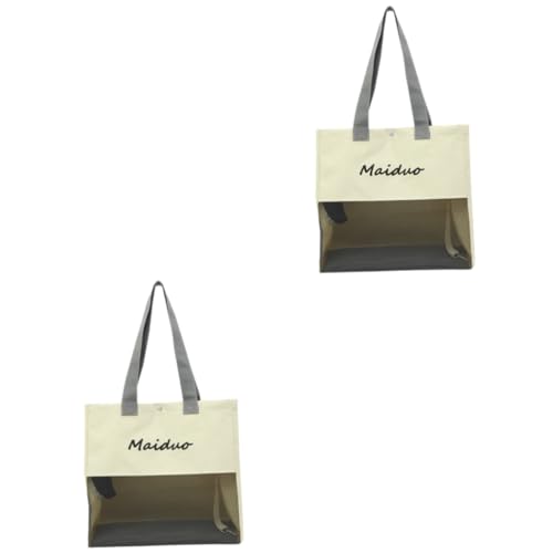 Yardwe 2st Tasche Für Haustiere Reisetransportbox Für Katzen Hasenträger Katzenkäfige Outdoor Groß Reisetasche Für Welpen Atmungsaktive Katzentragetaschen Katzenkisten Beige Oxford-Stoff von Yardwe