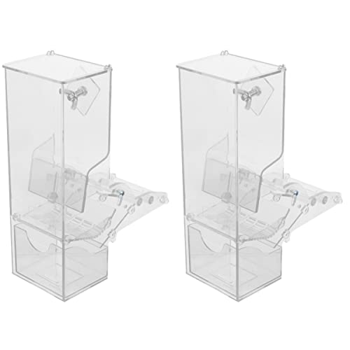 Yardwe 2st Vogelfütterer Kolibri-futterstation Lebensmittelbehälter Transparente Futterhäuschen Für Vögel Vogelversorgung Papagei Wellensittich Futterbehälter Automatisch Acryl Container von Yardwe