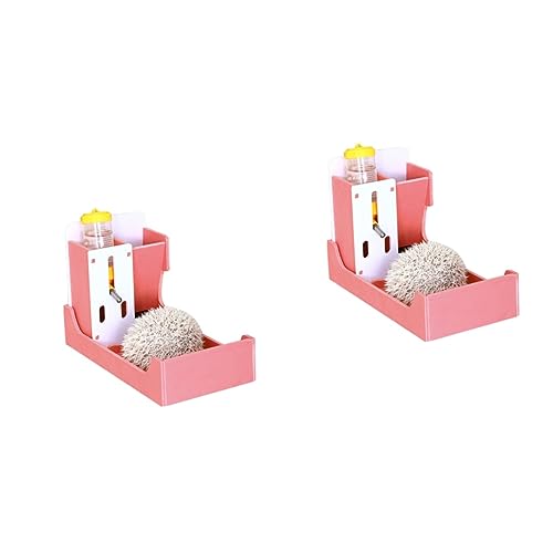 Yardwe 2st Wassernapf Für Hamsterfutter Hamster-wasserflasche Hamsterhütte Wasserflasche Für Tiernahrung Tierfutter Hydraflasche Guniea Schweinefutter Hamsterversteck Rosa Hölzern von Yardwe