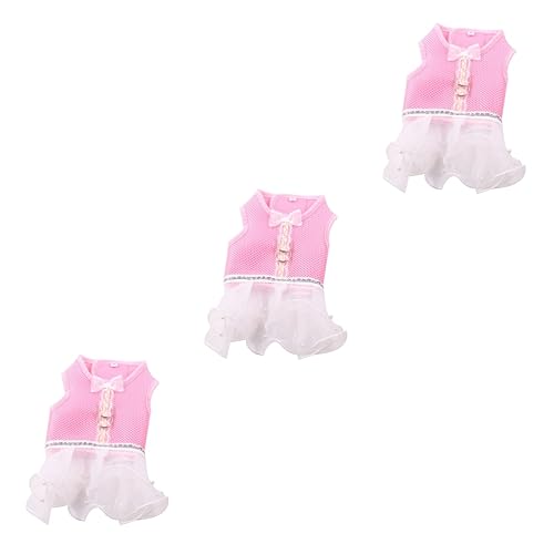 Yardwe 3 STK Hund warmes Tuch Mädchen Hundeweste Haustiermantel Hauskatze Kleid Spitzenkleid kleines hundekleid Hemdkleider formelle Kleidung Haustierkleidung Hundekleidung Geschirr Rosa von Yardwe