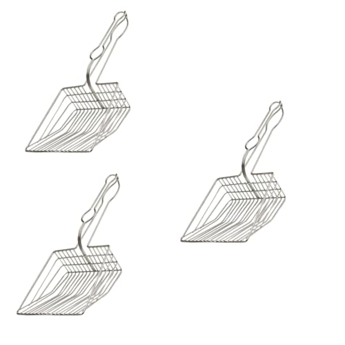 Yardwe 3 STK cat Litter Shovel katzenstreu schippe Effektive Katzenstreu-Schaufel Hygienische Katzenstreu-Schaufel Tierstreu-Schaufel Katzenkot Tablett Metall Katze Partikel Müllschaufel von Yardwe