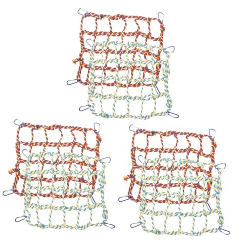 Yardwe 3 Sets Hängematte Für Vögel Rattenspielzeug Vogelbarsch Kaurattenkäfig Zubehör Vogelhängematte Spielzeug Papageienkäfig Hängematte Papageien-Hängeschaukel Vogelnetz von Yardwe