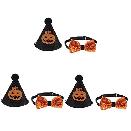 Yardwe 3 Sätze Halloween-Hut Hund Halloween Requisite Halloween-hundekopfschmuck Halloween-katzenfliege Hundehalsband Für Welpen Kopfbedeckung Für Hunde Hund Hut Dekor Haustier Polyester von Yardwe