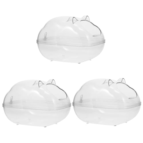 Yardwe 3 Stück Hamster Badezimmer Kleine Haustier Toilette Transparent Kleines Haustier Badebecken Haustier Badewanne Transparentes Meerschweinchen Badebecken Meerschweinchen Wc von Yardwe