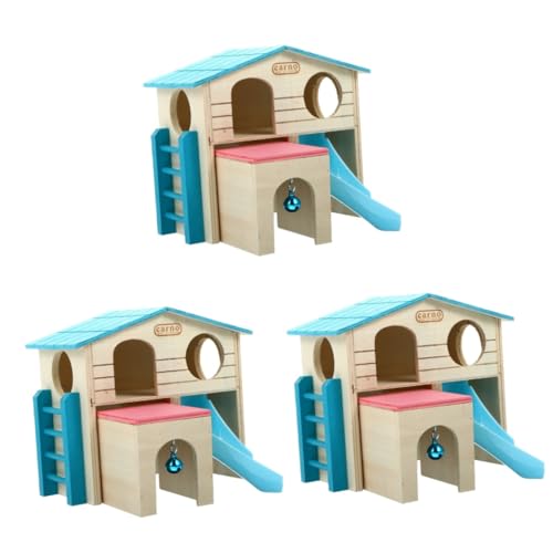 Yardwe 3 Stück Hamsterhaus Hamsterlebensraum Haustierspielhaus Haustierübung Spielplatz Hamsterleiterhaus Hamsterversteck Haustierbedarf Haustiervilla Haustierrutsche von Yardwe