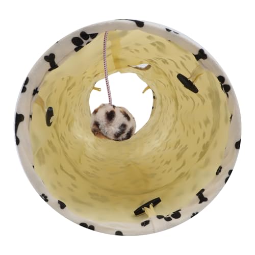 Yardwe 3 STK Tunnelspielzeug für Katzen interaktives katzenspielzeug Interactive cat Toy katzenspielzeuge tragbar Geschenk Haustierzubehör Katzentunnel Kätzchen kurzer Plüsch Weiß von Yardwe