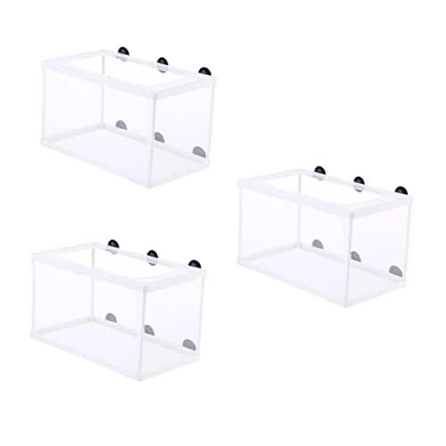 Yardwe 3 Stück Kleine Fische Isolationsbox Netz Mesh Fischzucht Tank Inkubatoren Fischzucht Inkubator Fisch Laichen Inkubator Netz Aquarium Inkubator Brüterei Fischernetz Weiß von Yardwe