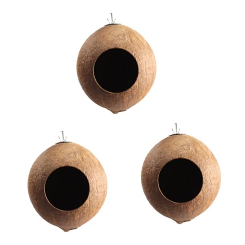 Yardwe 3 Stück Nest Für Vögel Kokosnussschale Vogelnest Vogelnest Vögel Hängenest Haustier Vogelnest von Yardwe