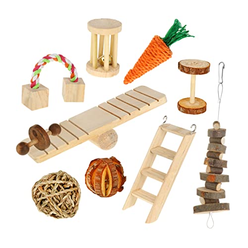 Yardwe 30 STK Hamster Holzspielzeug Vogelspielzeug Spielzeug Für Hasen Hasenanzug Spielzeug Für Sittiche Hamster Backenzahn Spielzeug Kaninchen-Snacks Spielzeug Für Kaninchen Hölzern von Yardwe