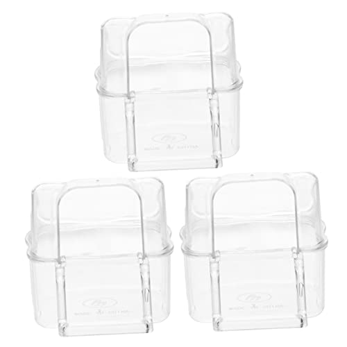 Yardwe Vögel Futternapf Set 3 Stück - Spritzwasser Feeder Box Für Papagei Käfig Käfig Tierfutter Container Glatt von Yardwe