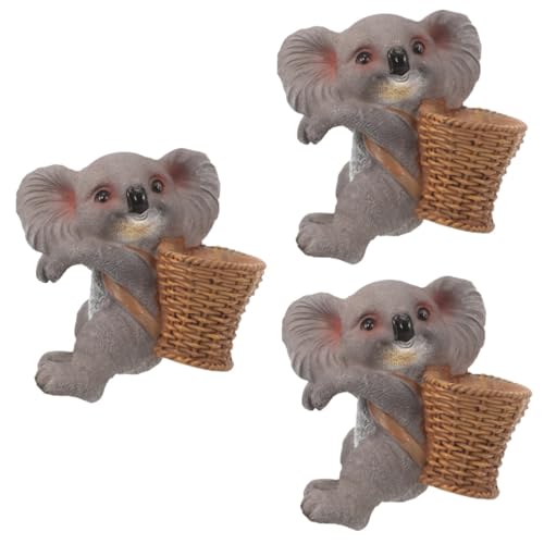 Yardwe 3st Aquarienverzierungen Bastelset Dekorationen Für Aquarien Basteln Wohnkultur Mini-Koala Miniatur-Koala-Figur Kleines Koala-dekor Mikrolandschaft Koala Harz Ornament Die Katze von Yardwe