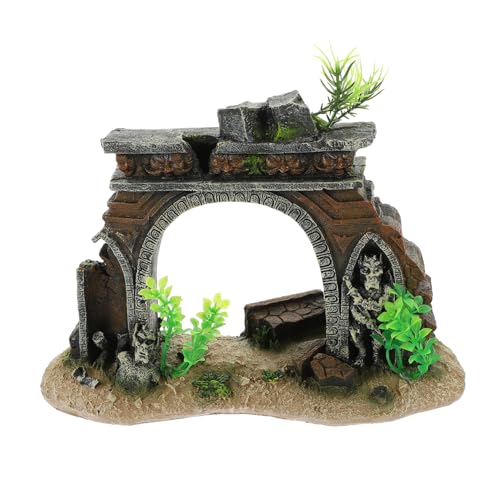 Yardwe 3St Aquarium Landschafts tür Türschild-Modell Fischbecken Versteck Aquarium Dekoration aquariumdeko Ornament Fischversteck Aquarienverzierung Harz empfindlich Hausnummer Statue von Yardwe