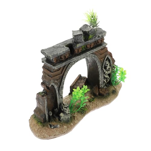 Yardwe 3St Aquarium Landschafts tür Dekoration Ornament Betta-Log-Versteck aquariumdeko Aquarium Decoration Fischversteck schmücken Kunstharzdekor Türverkleidung Statue Modell Hausnummer von Yardwe