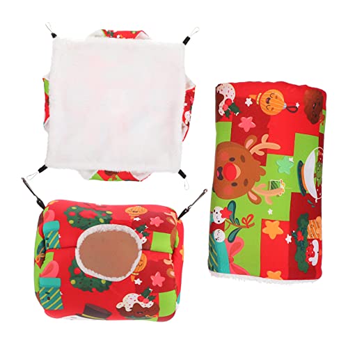 Yardwe 3St Hamster-Weihnachtsnest hamsterbett Hamster Hamster-Winterhöhle Haustierhängematte Abs Huhn Milbe Heu Hamster hängendes Schlafbett Hängenest für kleine Tiere Stoff rot Yardwe 3St Hamster-Weihnachtsnest hamsterbett Hamster Hamster-Winterhöhle Haustierhängematte Abs Huhn Milbe Heu Hamster hängendes Schlafbett Hängenest für kleine Tiere Stoff rot von Yardwe