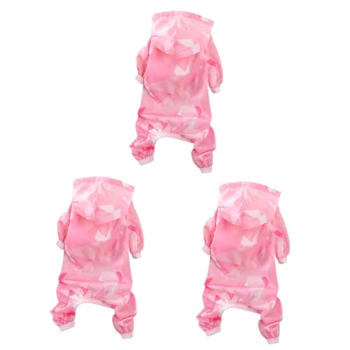 Yardwe 3St Hund Haustier Kostüm Sommeroutfits pommersche vierbeinige Kleidung Kleid für den Sommer leichte Kleidung Sonnenschutzkleidung Kleider Haustierkleidung Pommern Overall Rosa von Yardwe