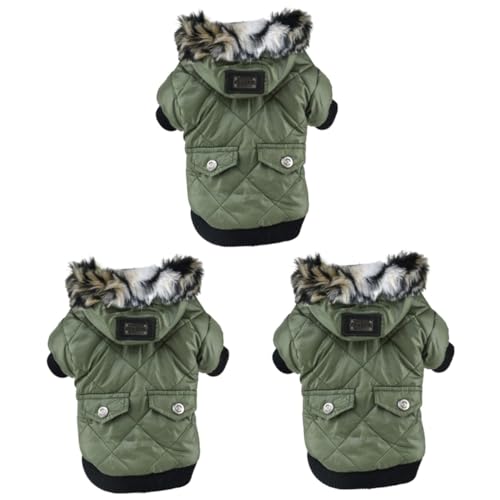 Yardwe 3St Hundekleidung hundemantel Dog Raincoat Haustier-Partykostüm Winterkleidung für Haustiere Kleider Partykleidung für Haustiere Leopardenmuster Baumwollmantel Wintermantel von Yardwe