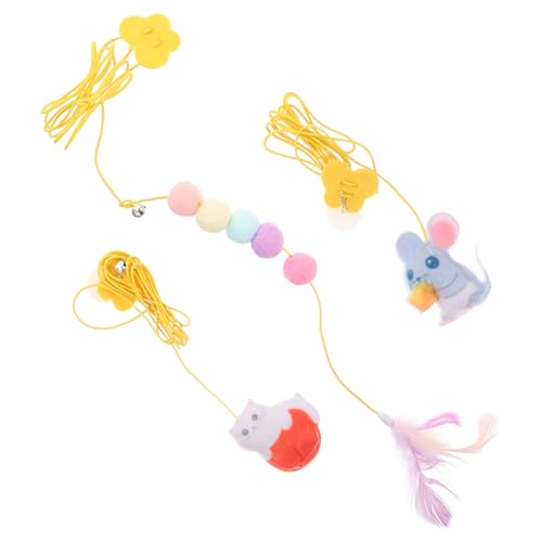 Yardwe 3St Katzenspielzeug Katzen Spielzeug cat Toys Plüschtiere neckende Schaukeln für Haustier Spielzeuge Mäuse für Katzen Teaser für Katze Feder Ornament Katzen-Teaser Kätzchen von Yardwe