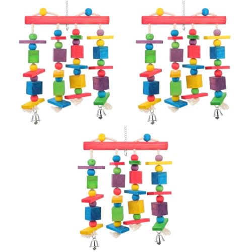 Yardwe 3St Papagei Vogel Spielzeug Papageienspielzeug für große Vögel Spielzeug zum Schleifen von vögeln Vogelspielzeug vogelkäfig zubehör Spielset aus Holz Spielzeuge Sittichspielzeug von Yardwe