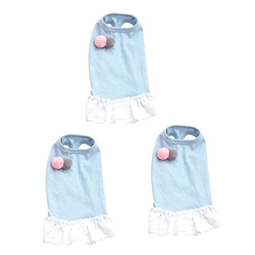 Yardwe 3St Rockkostü für Hund summerdress sommeroutfit Sommerkleid Hunde Accessories Haustierartikel blaues Kostü Kleider Kleidung Hundekleid Pet-Spitzenrock der Rücken Spitzenkleid von Yardwe