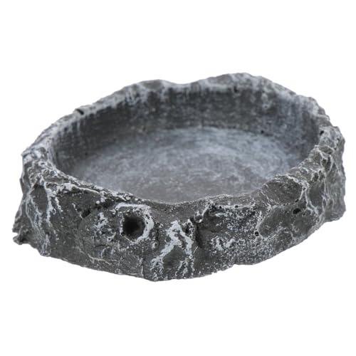 Yardwe 3St fütterungsutensilien Futterbecken für Terrarien Reptilien Terrarium wasserschale Eidechsenfutterbehälter Futterspender für Schildkröten Schildkrötenzubehör Harz Dark Grey von Yardwe