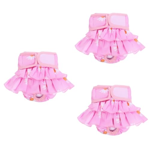 Yardwe Kleidung 3St physiologische Hosen für Haustiere Slip Windel Hundehose Kostüm gegen Belästigung männlicher Hund Höschen Welpen Haustierkleidung Sanitärhosen Baumwolle Rosa von Yardwe