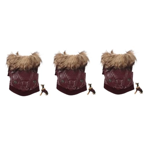 Yardwe 3St warme Hundejacke Warmhaltende Hundebekleidung Hundemäntel für kleine Hunde Hundemantel für Mops winterhundemantel Kleider Winterjacke für Welpen warmes Haustierkostüm der Hund von Yardwe