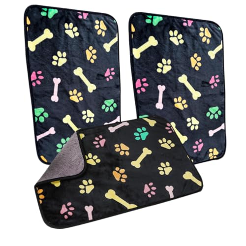 Yardwe 3st Haustierdecke Hundesofa-schutzhülle Winterdecke Für Katzen Hundekäfigdecke Hundebettdecke Warme Decke Für Hunde Und Katzen Heimtierdecken Wärmekissen Für Katzen Black Flanell von Yardwe