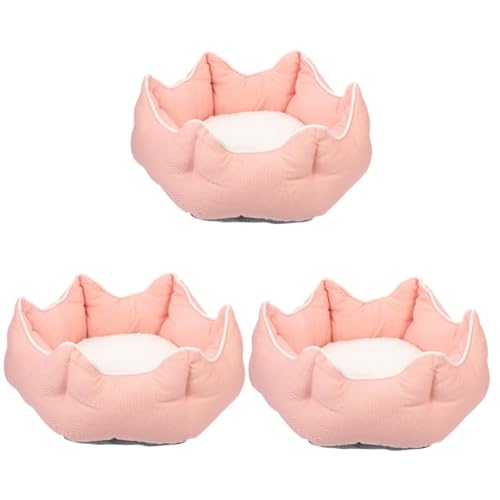 Yardwe 3St Katzenbett winterhaus kuschelbett Katze beherbergt Eigentumswohnungen Kätzchen Höhlenbett Katzenbedarf Katzenzelt warm halten Katzenhaus Katze Schlafsack Haustierbett Tuch Rosa von Yardwe