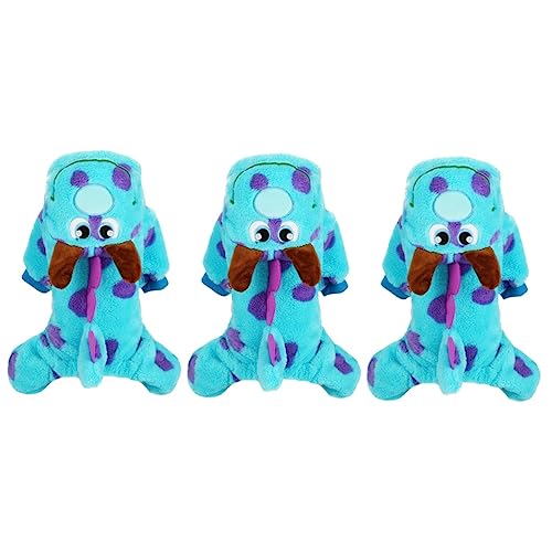 Yardwe 3st Verwandlungskostüm Für Haustiere Hund Warmer Drachenmantel Hoodies Cartoon-Dinosaurier-hundekleidung Button-Design-welpen-Kleidung Haustier Winterkleidung Plüsch Korallenvlies von Yardwe