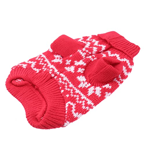 Yardwe 3St Weihnachtskleidung für Haustiere Katze Weihnachtsoutfit für Hunde waschbare Klassisches Design kleiner Hundepullover Mäntel Haustier Hund Mantel Winterkleidung für Hunde rot von Yardwe