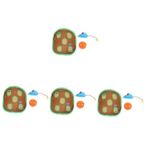 Yardwe 4 Sätze Katzen Spielzeug Neun-Loch-tunnelspielzeug Katzentunnel Im -Design Kätzchenspielzeug Katzenspielzeug Zur Geistigen Stimulation Spielbett Stoff Mäuse Haustier von Yardwe