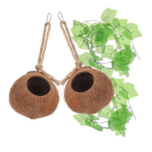 Yardwe 4 Stücke Reptil Coconut Shell Nest Set Wohnzimmer Nest Versorgung Einfach Zu Montieren von Yardwe