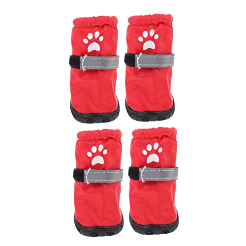 Yardwe 4 Stück Regenstiefel für Haustiere hundeschuhe Haustierzubehör Anti-Rutsch-Hundestiefel Hund Regenschuhe rutschfeste Haustierschuhe draussen wasserdichte Schuhe von Yardwe