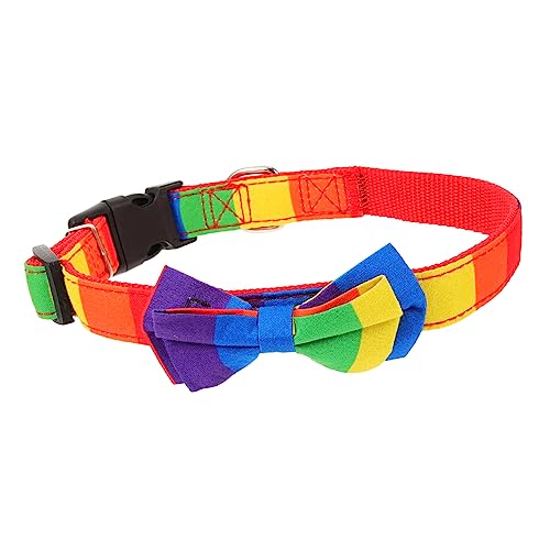 Yardwe 4 Stück Haustierhalsband Kitten Halsband Hunde Hundehalsbänder für Partys Hundehalsband entzückendes Katzenhalsband Katzenhalsbänder in Regenbogenfarben Krawatte Zubehör von Yardwe