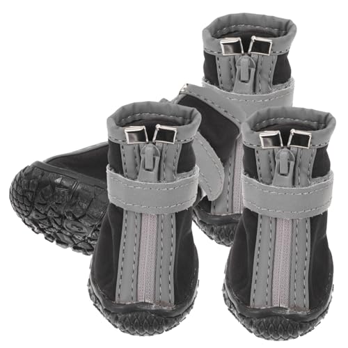 Yardwe 4 Stück Haustierschuhe Sohle, einzig, alleinig Stiefeletten Auto Zwinger Dog Shoes for small Dogs Paws pfotenschutz Hundestiefel für den Winter Welpenschuhe Gummi Black von Yardwe