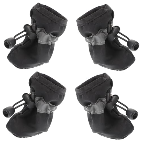 Yardwe 4 Stück Hundeschuhe The prot pet Supplies le suppleant ausstecher Pfote paw pateol Haustier Hundekotschaufel Hundestiefel für draußen schützende Hundestiefel Tierschuhe Stoff Black von Yardwe