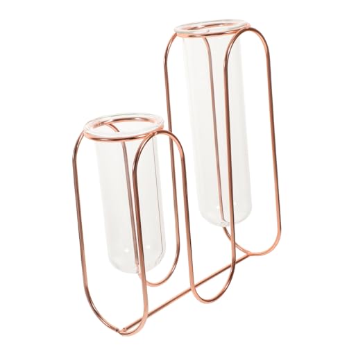 Yardwe 4 Stück Hydroponische Glasblüten künstliche blüten Artificial transparenter Blumenhalter Hydrokultur-Pflanzgefäß Pflanzenbehälter zarte Vase Hohes Borosilikat Rose Gold von Yardwe