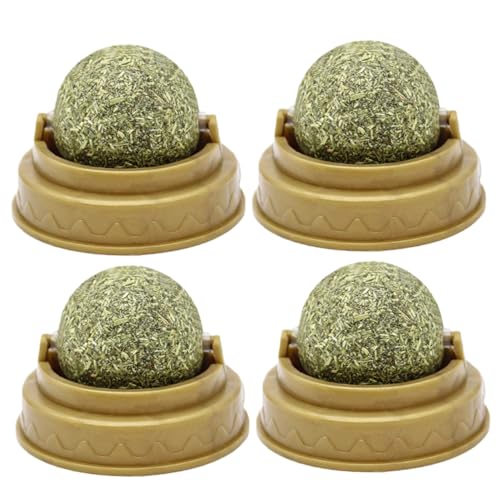 Yardwe 4 Stück Katzenbissball Spielzeug zähneputzen b Toys naturata Natural Katze leckt Ball Haustier Spielen Katzenminze Katze behandelt Minzkugel Kätzchen Süssigkeit Beschleuniger Snack von Yardwe