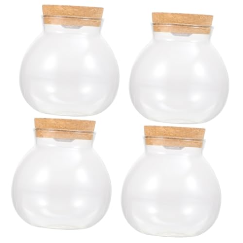 Yardwe 4 Stück Landschaftsflasche Halter für Luftpflanzer Tank Luftpflanzenvase led ligts led-Light ökologische Flasche transparente Fischflasche Glas mit hohem Borosilikatgehalt Weiß von Yardwe