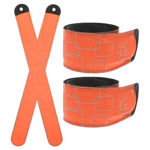 Yardwe 4 Stück -Pferde-knöchelriemen Outdoor-Fahrrad-Clip-licht -armbandlicht Läuferlichter Für Nachtsicherheit Reflektierender Gürtel Für Nachtspaziergänge Mode Orange Stoff von Yardwe